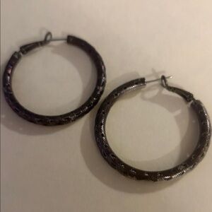Elegant Black Hoop Earrings